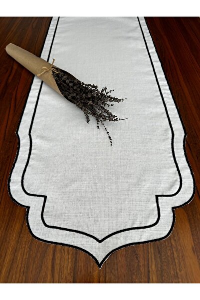 NURHAN HOME COLLECTION Runner de in negru - Broderie pe două rânduri