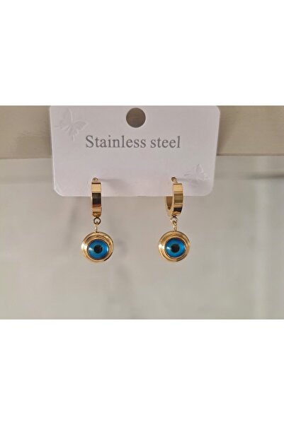 stainles steel أقراط العين الذهبية الزرقاء من الفولاذ المقاوم للصدأ