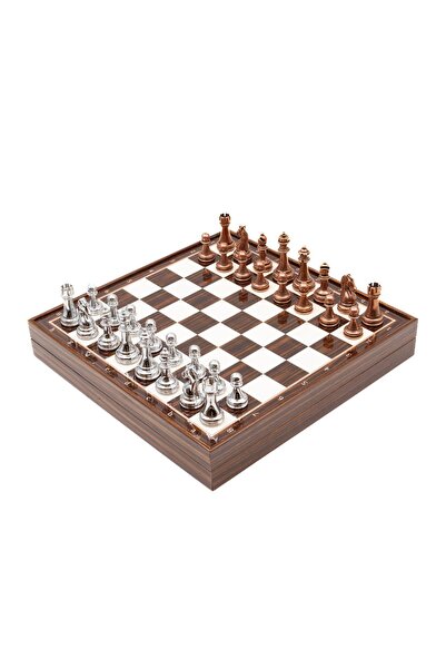 GGS GrandGiftStore Kişiye Özel Kutulu Satranç Takımı Metal Satranç Taşları MD...