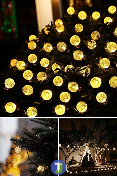 Technojet 50 Top Ledli Solar Kristal Bahçe Dekorasyon Aydınlatma Sarı Işık Güneş Enerjili