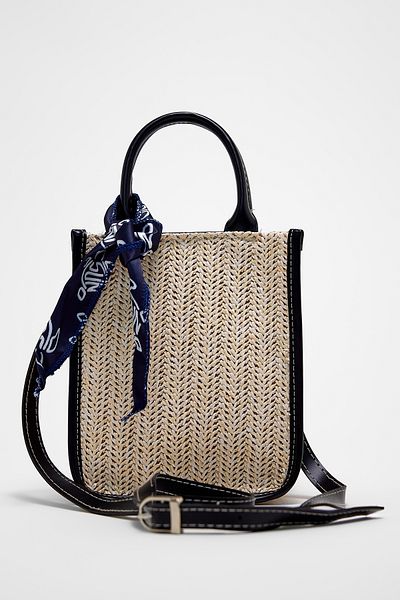 ALTUDA Straw Zippered Women's Shoulder Bag - Straw