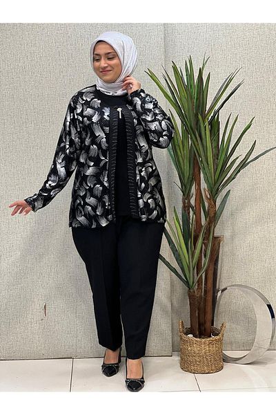 Butik büyük beden Blouse with Inside and Outside Design