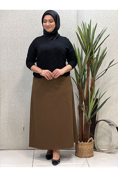 Butik büyük beden Lycra Bell Skirt - Comfortable and Flexible