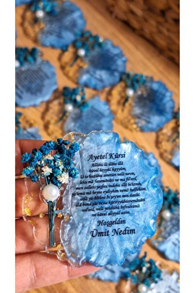 SevgiliAtolyemm Mavi Çiçekli Magnet 20 Adet Doğum Günü Mevlüt Babyshower Sünn...