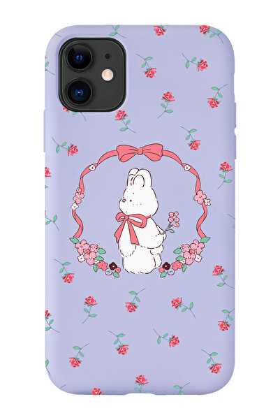 shoptocase Iphone 11 Uyumlu Kurdele Bear Desenli İçi Süet Silikon Lansman Tel...