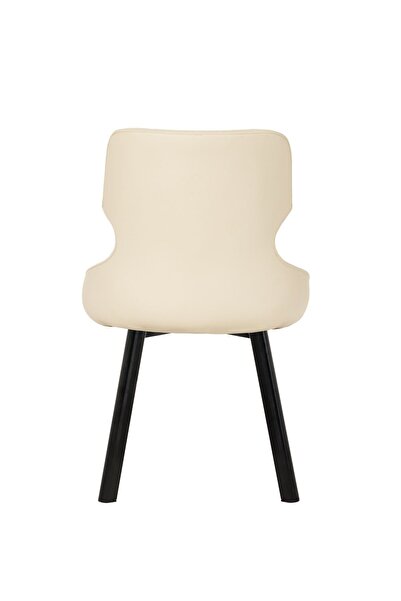 MARKAELZ SİYAH METAL AYAKLI SALON/MUTFAK SANDALYESİ SELEKULAK (DERİ)