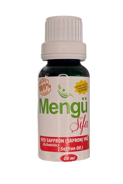 mengü şifa زجاجة زجاجية ذات قطارة طبيعية سعة 20 مل باللون الأحمر الزعفراني