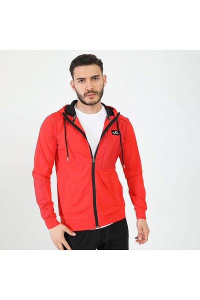 Joma / МЪЖКИ СУИТШЪР С КАЧУЛКА И ЦЯЛ ЦИП, POLY.CRUSH, ЧЕРВЕН