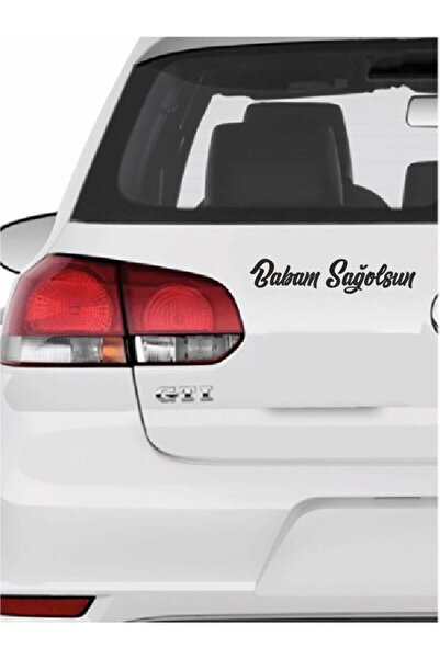 Venezia Öykü Reklam Babam Sağolsun Oto Sticker Araba Cam Sticker Siyah 25 X 5 Cm