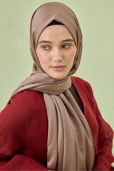 Cardion Dark Mink Plain Cotton Silk Shawl