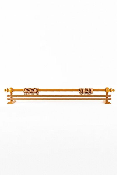 Perdejim Meşe Çift Raylı Ahşap Rustik Perde Askısı 300 Cm - Rustik Borusu