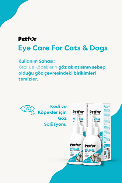 Petfor Kedi ve Köpekler için Göz Bakım Damlası 50 ML x2 Adet
