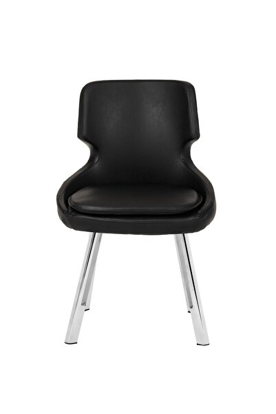 MARKAELZ KROM METAL AYAKLI SALON/MUTFAK SANDALYESİ SELEKULAK (DERİ)