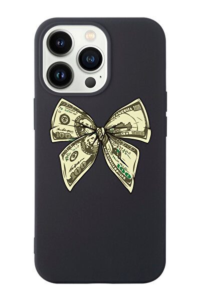 shoptocase Iphone 14 PRO MAX Uyumlu Money Kurdele Desenli İçi Süet Silikon La...