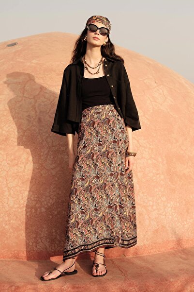 Manuka Etnikai viszkóz szoknya - mintás és burkolt