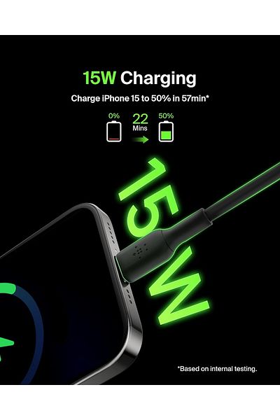 Belkin BoostCharge USB-C to USB-A cable for iPhone 15, Galaxy S24, Pixel, iPad Pro and more, 1m, Black