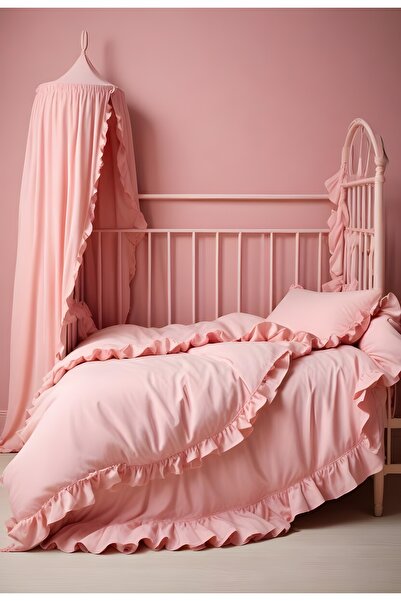 Helen George Vintage Fırfırlı Bebek Nevresim Takımı - Pembe