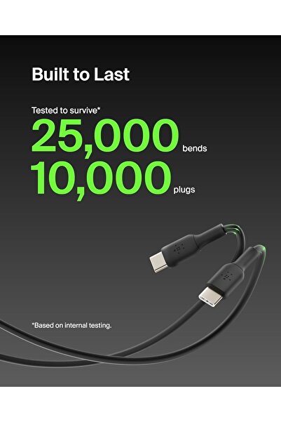 Belkin BoostCharge USB-C to USB-C Fast Charger Cable, 2m Black - Fast Charging for iPhone 15, S24 - Black