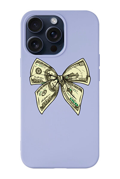 shoptocase Iphone 15 PRO MAX Uyumlu Money Kurdele Desenli İçi Süet Silikon La...