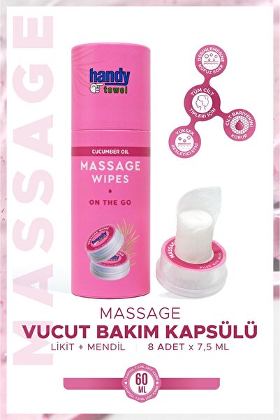 Masaj Cilt Bakım Kapsülü 8 X 7,5 ml ( Likit, %100 Selüloz Mendil )