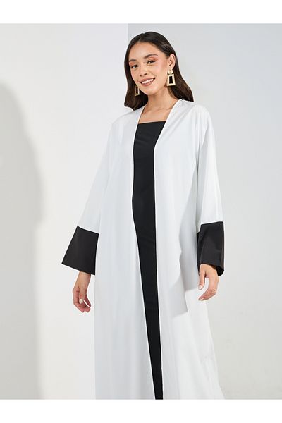 Styli Regular Fit Maxi Kimono With Contrast Detailing