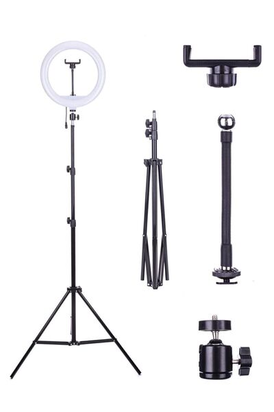 Asfal 12" Halka Led 210 Cm Tripodlu Youtuber Video Selfie Stüdyo Makyaj Tikto...