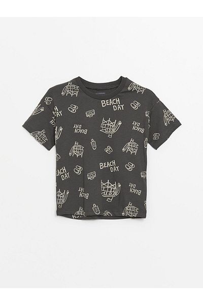 LC Waikiki Printed Short Sleeve Crew Neck T-Shirt for Baby Boy