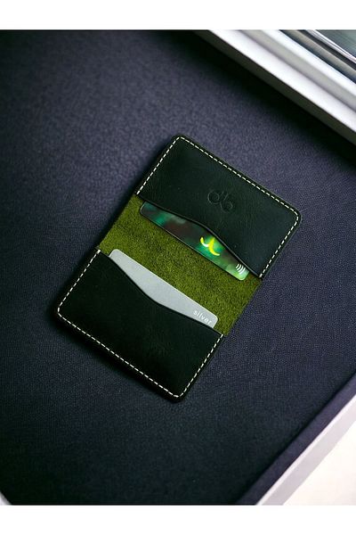 DeriBoss Ιταλική θήκη για κάρτες Minimal Leather (πράσινη)