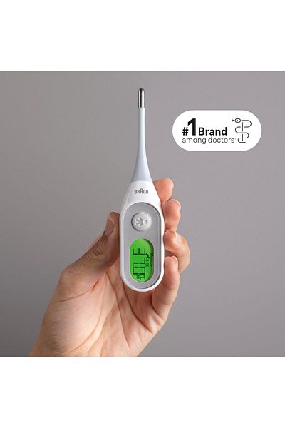 Braun Thermometer Digital Stick Fa, 8sec reading, Color Coded, Flexible tip, Memory PRT2000
