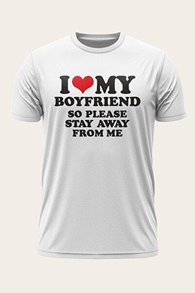 turunculine I LOVE MY BOYFRIEND -Sevgililer Gününe Özel Tasarım Baskılı Unisex T-Shirt