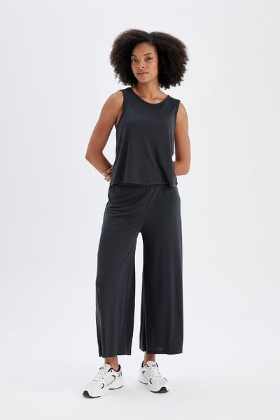 DeFacto Fit Wide Leg Hose mit weitem Bein, Standardgröße, Modalstoff C0491ax24sm