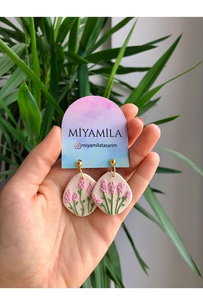 TREND Miyamila Collection Pink Floral Lightweight Polymer Steel Earrings