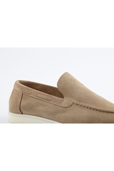 Rpx Hakiki Deri bej süet loafer Erkek Ayakkabı 800-05