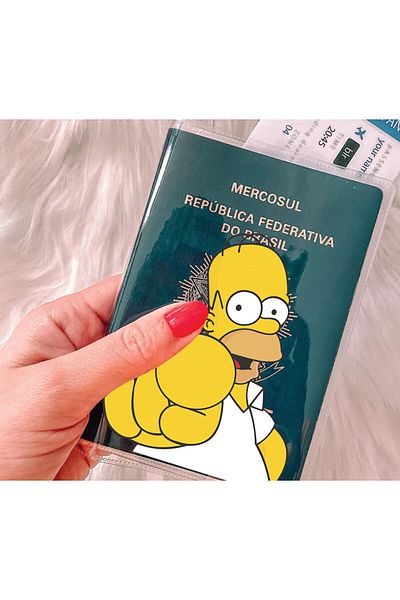 Tatilcim Dad Simpson - Clear PVC Printed Pocket Case Cover Compatible with All Countries Passports