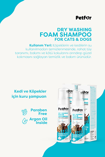 Petfor Kedi ve Köpekler için Kuru Şampuan 200 ML x2 Adet