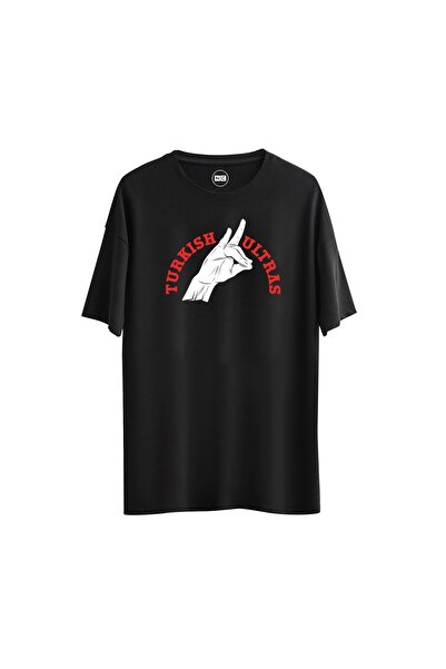 NoiCasuale Turkish Ultras Bozkurt Dijital Baskılı %100 Pamuk Regular Relax T-...