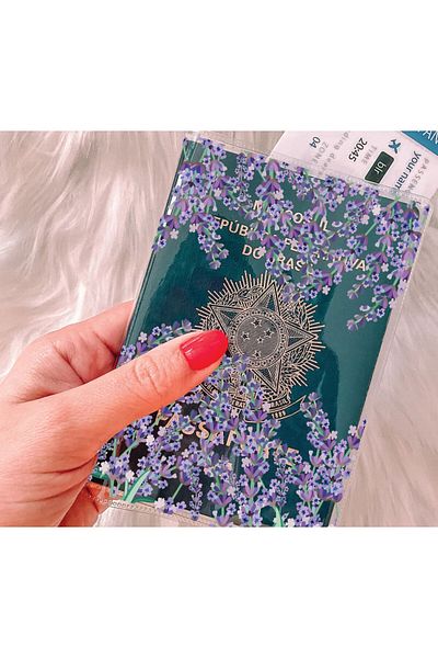 Tatilcim Lavender Garden - PVC Printed Pocket Passport Cover Container, Compatible with All Country Passports