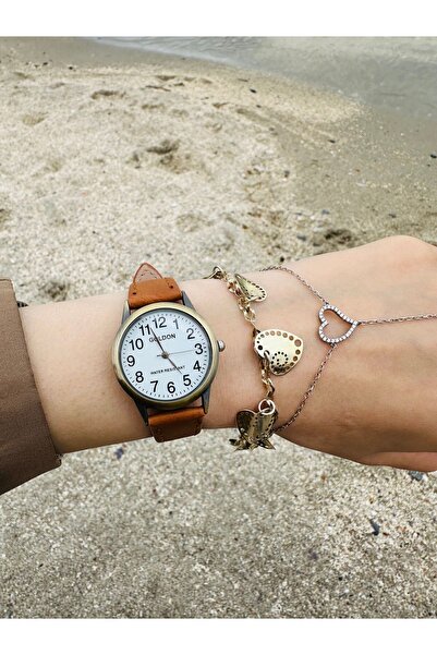 GOLDON VINTAGE DERİ KAYIŞ TABA Kol Saati