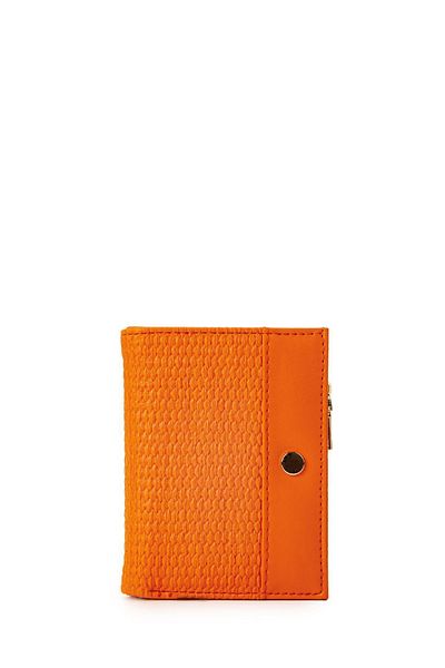 minebag ZC153 Model Orange Faux Leather Women's Wallet - With Compartment