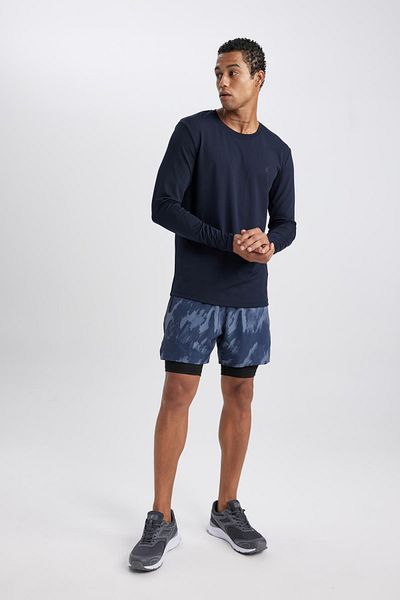 DeFacto Μακρυμάνικο μπλουζάκι Fit Slim Fit Crew με στάμπα A6967ax23au