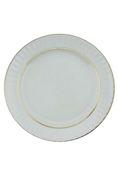 Güral Porselen Matte Gilded 16cm Flat Cake Plate 12 Pieces Sf16du23