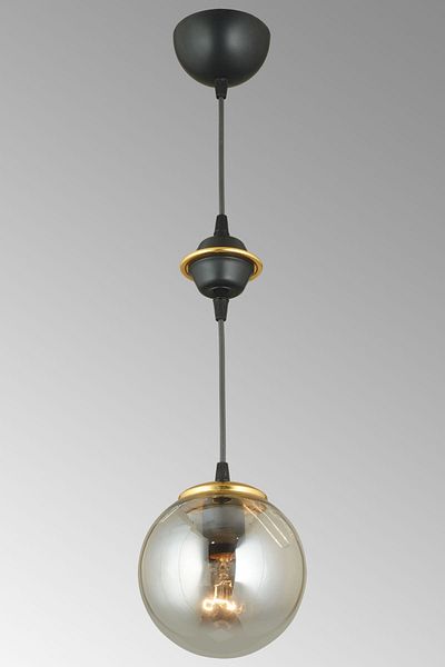 SONSUZ AYDINLATMA&AVİZE Black Single Smoked Glop Top Glass Downward Facing Luxury Chandelier