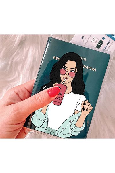 Cekuonline Transparent PVC Printed Pocket Passport Case Compatible with Country Passports - Man Tears