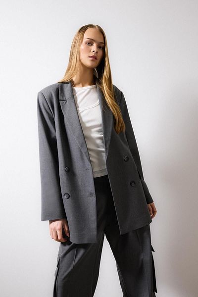 DeFacto Μπουφάν Oversize Collar Blazer - C2575ax24sp