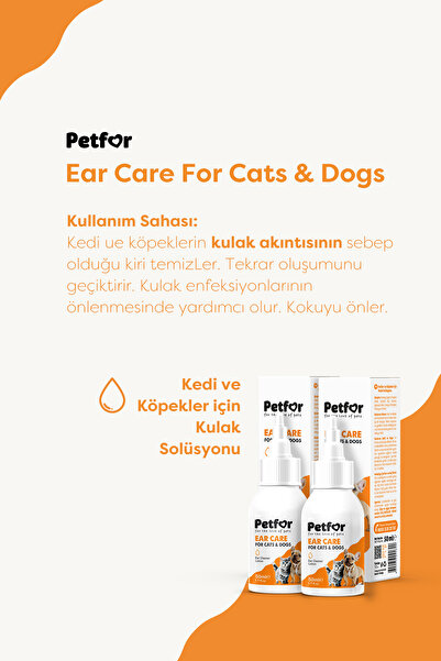 Petfor Kedi ve Köpekler için Kulak Bakım Damlası 50 ML 2 Adet