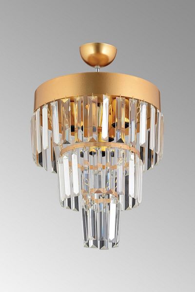 Docklight Roma 3 Layer Gold Crystal Stone 30' Modern Chandelier