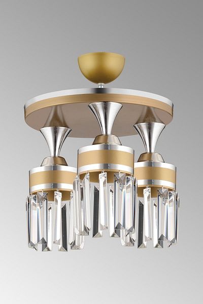 SONSUZ AYDINLATMA&AVİZE Tokyo 3-Piece Antique Plafonier Crystal Stone Chrome Striped Cylinder Downward Facing Luxury Chandelier