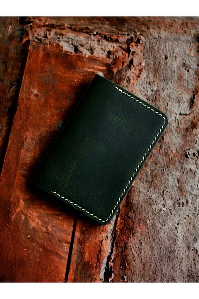 DeriBoss Ιταλική θήκη για κάρτες Minimal Leather (πράσινη)