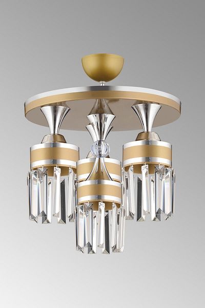 SONSUZ AYDINLATMA&AVİZE Tokyo 4-Piece Antique Plafonier Crystal Stone Chrome Striped Cylinder Downward Facing Luxury Chandelier