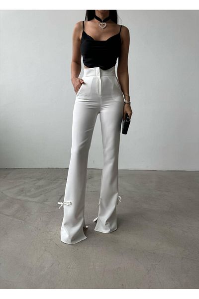 Gallogi Atlas Maxi Trousers with Spanish Leg and Ribbon Detail